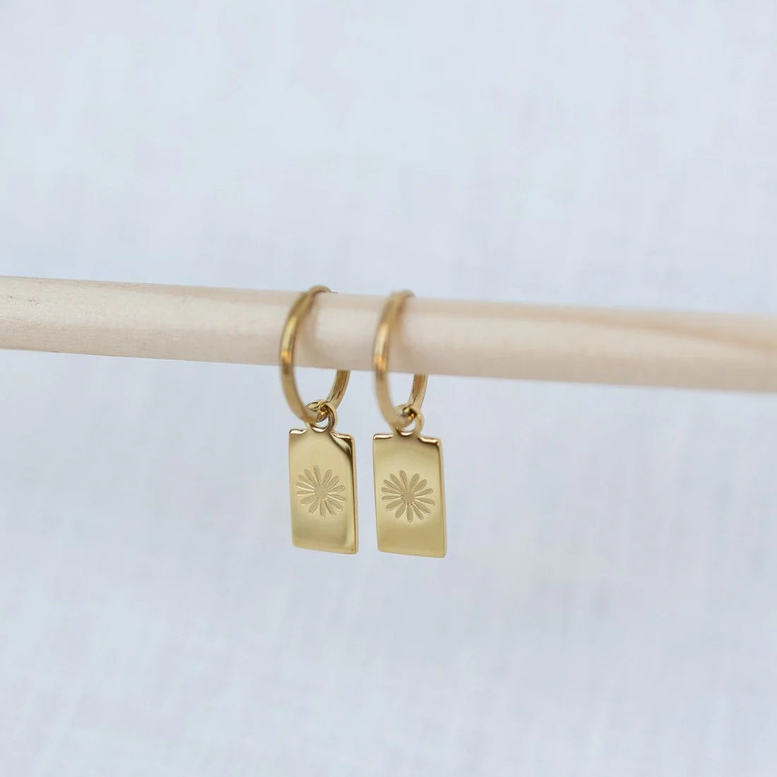 Katyb Jewellery - Daisy Hoop earrings in gold & silver available at Bear & Moo