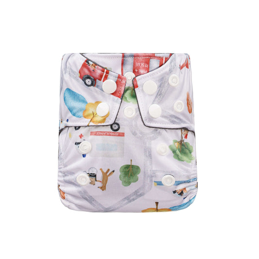 Bear & Moo Newborn Reusable Microfibre and Charcoal Bamboo Nappy in Emergency Village