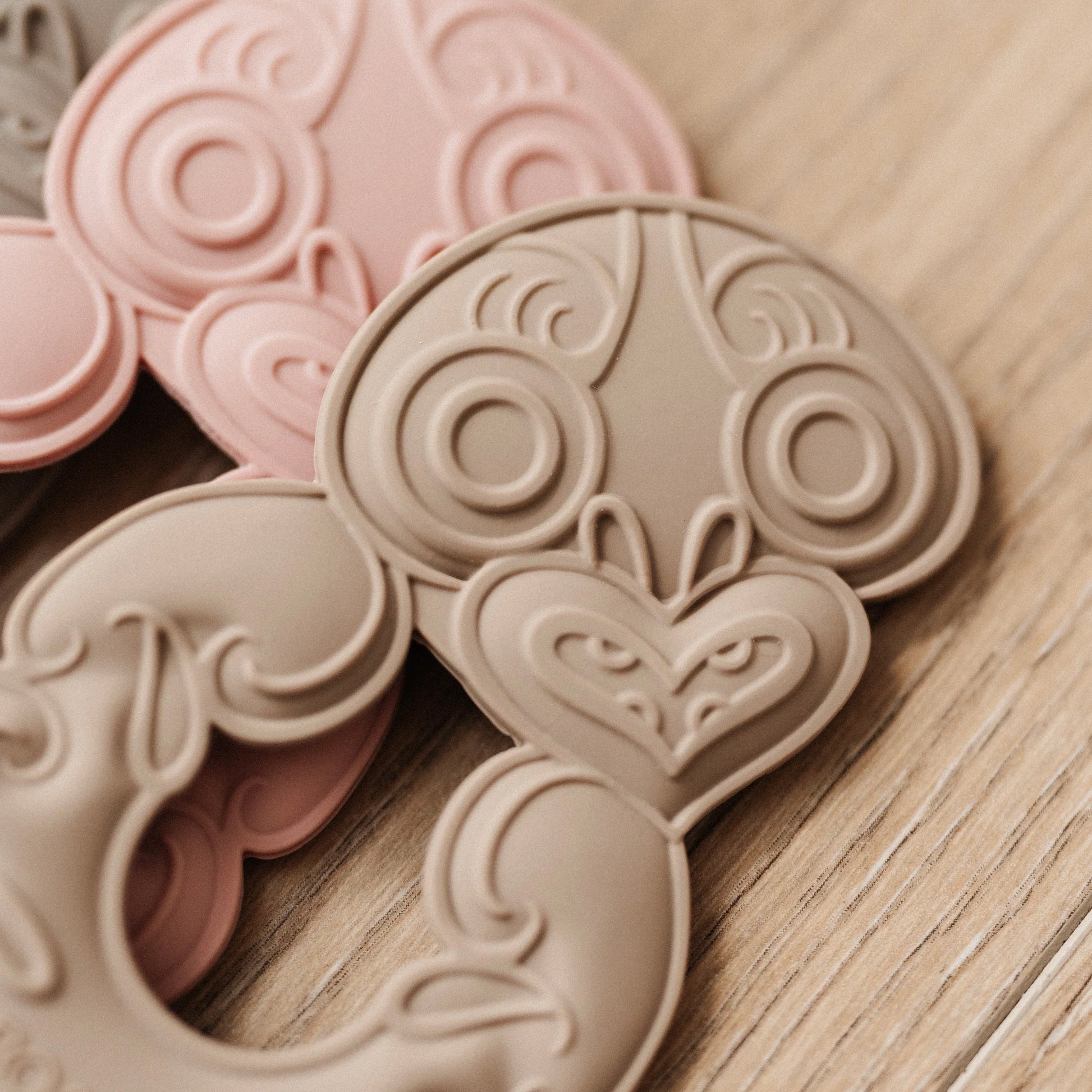 BO & KO Baby Tiki Teether in Latte available at Bear & Moo | Silicone Teether