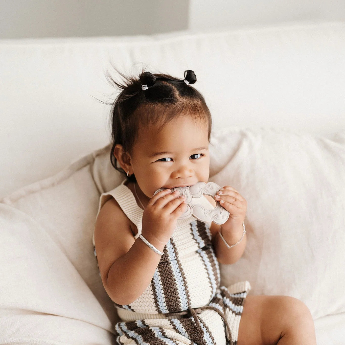 BO & KO Baby Tiki Teether in Latte available at Bear & Moo | Silicone Teether