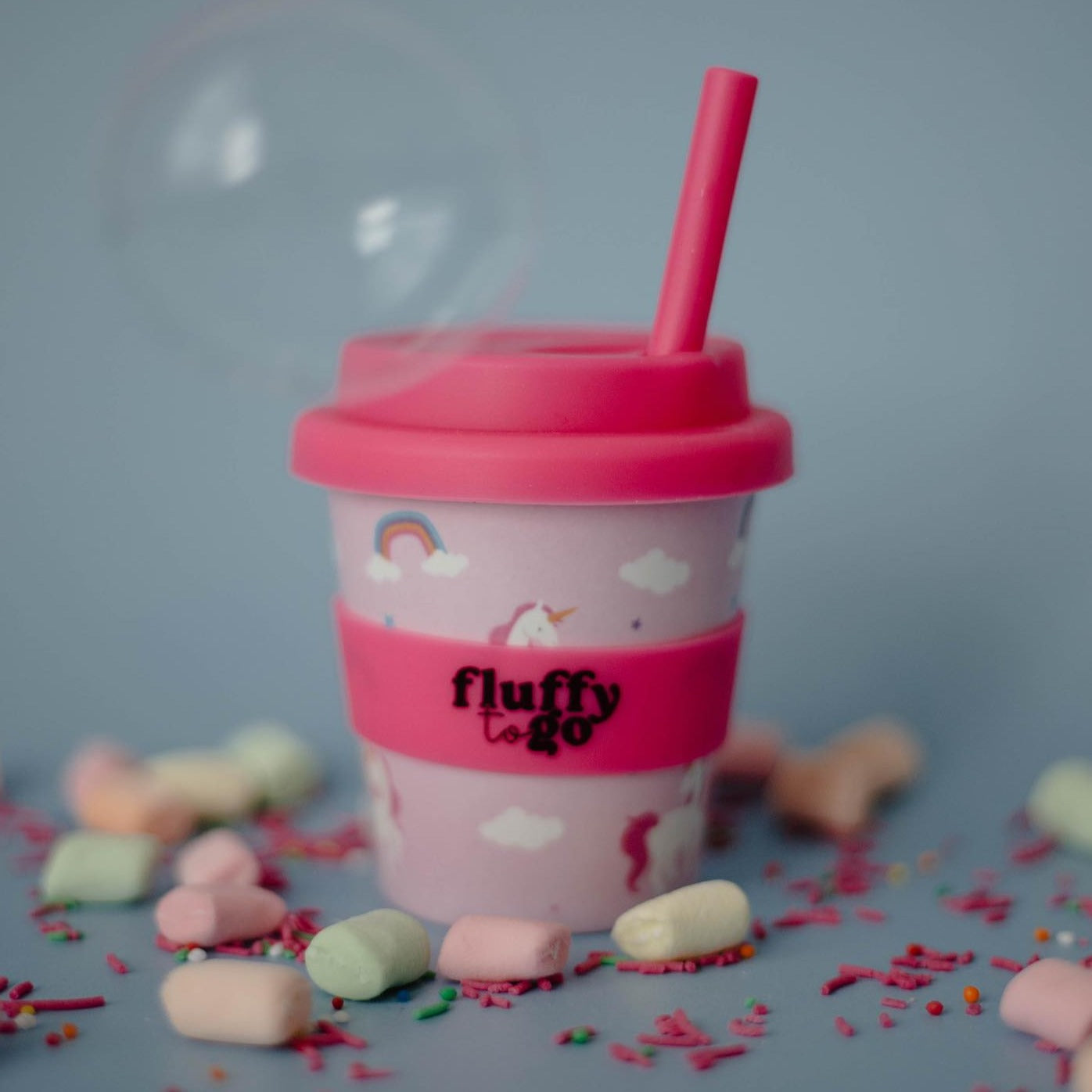 Fluffy To Go Cup | Reusable Mug in Unicorn Dreams available at Bear & Moo