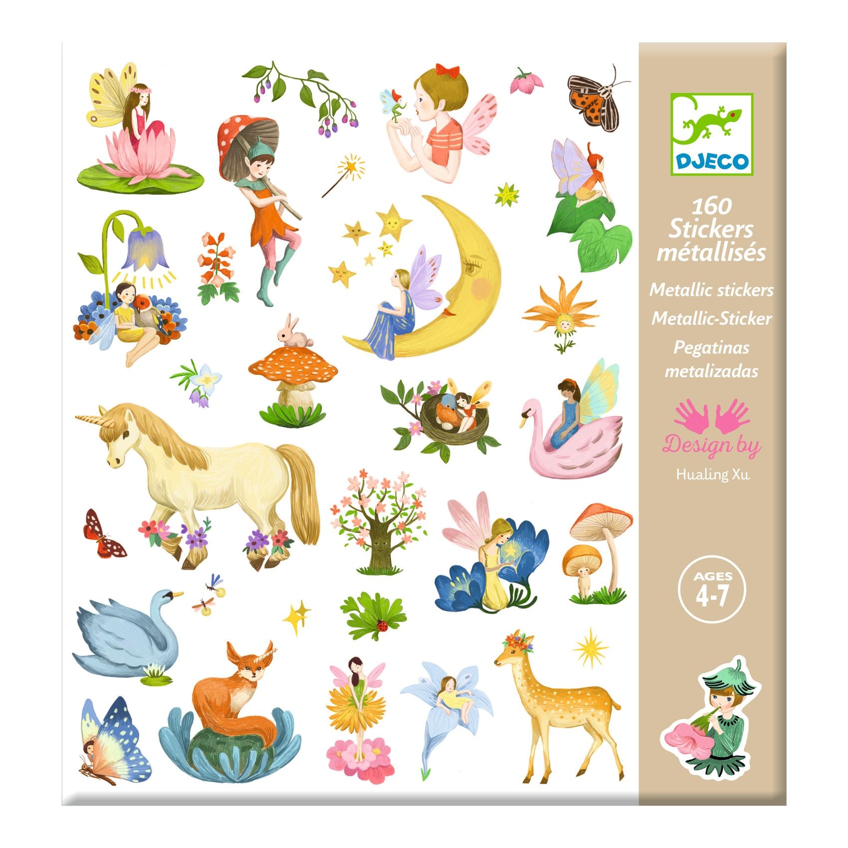 Djeco Fantasy Stickers | Metallic Stickers available at Bear & Moo