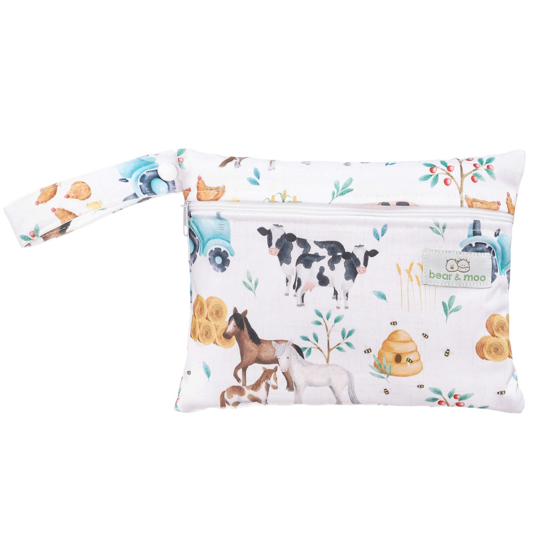 Bear & Moo Reusable Mini Wet Bag in Farm Fun print