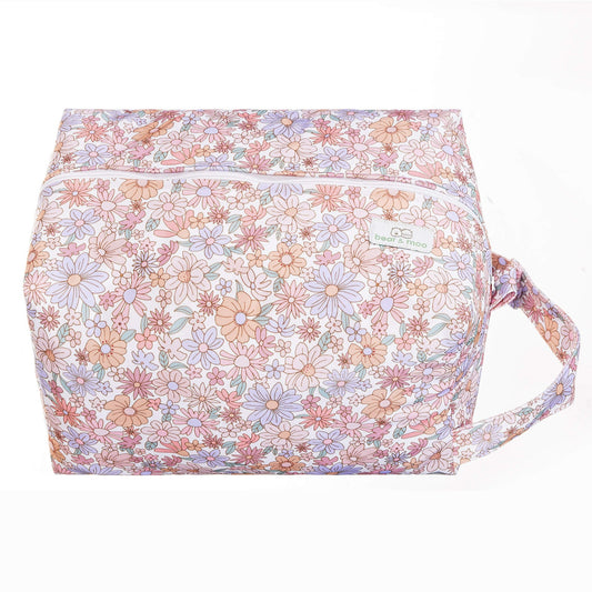 Bear & Moo Nappy Pod | Waterproof Baby Bag in Floral Whimsy Print