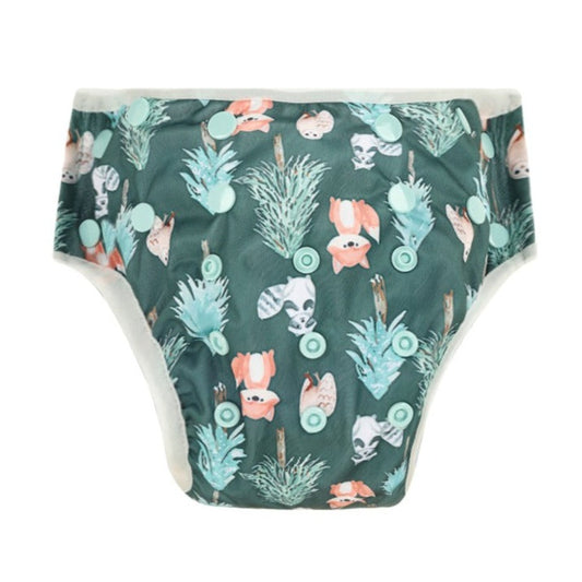 Bear & Moo Reusable Swim Nappy in Forest Friends