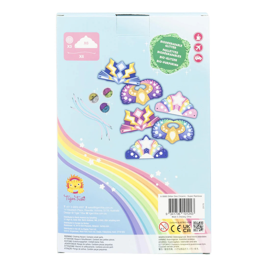Tiger Tribe Glitter Goo Crowns | Super Rainbow available at Bear & Moo