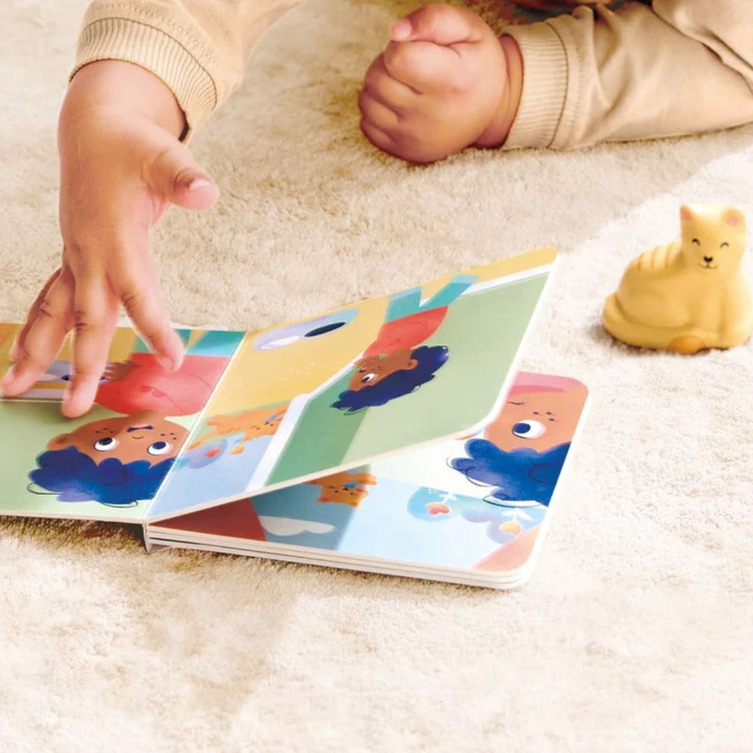 Hape Land | The Cat's Secret Board Book & Toy figurines available at Bear & Moo