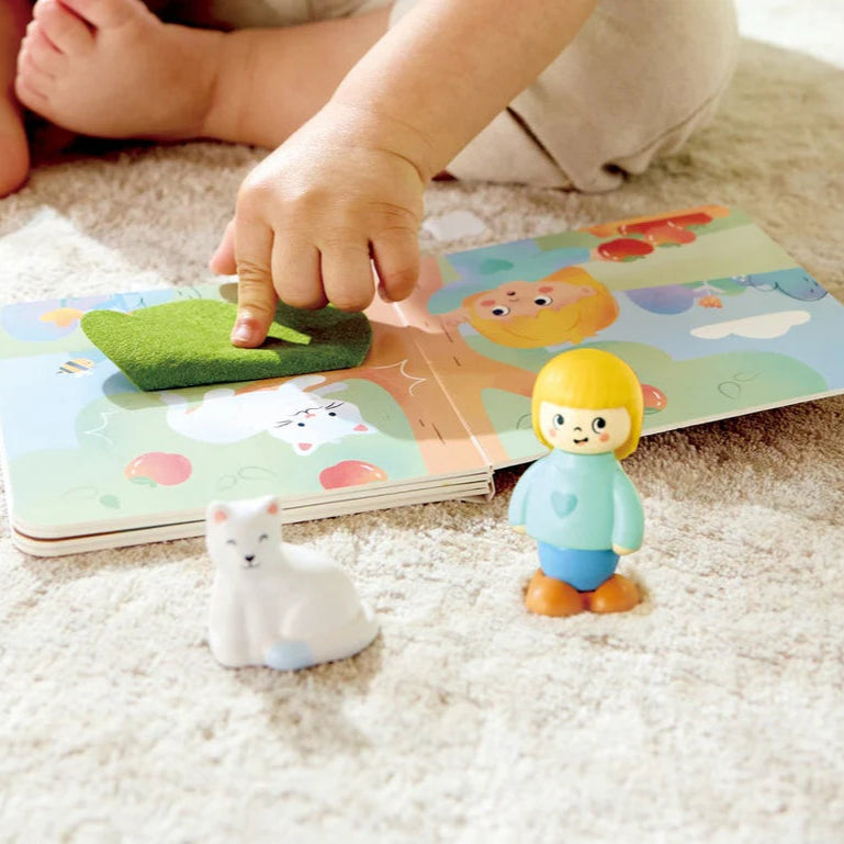 Hape Land | The Cat's Rescue Board Book & Toy figurines available at Bear & Moo
