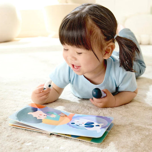 Hape Land | The Dog's Surprise Board Book & Toy figurines available at Bear & Moo