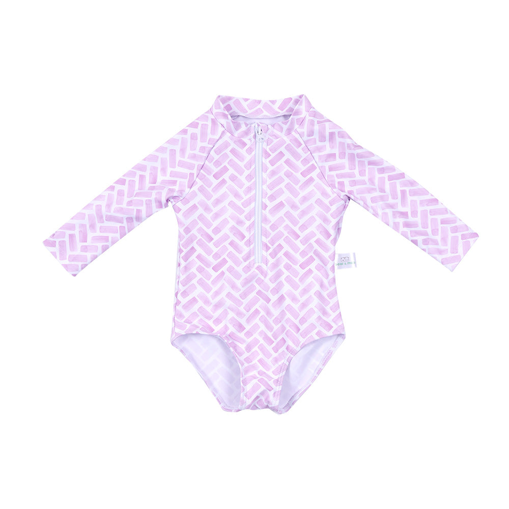 Bear & Moo Swimsuits | Harper in Herringbone Lilac | available at Bear & Moo