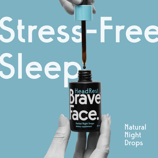 BraveFace HeadRest Herbal Night Drops available at Bear & Moo