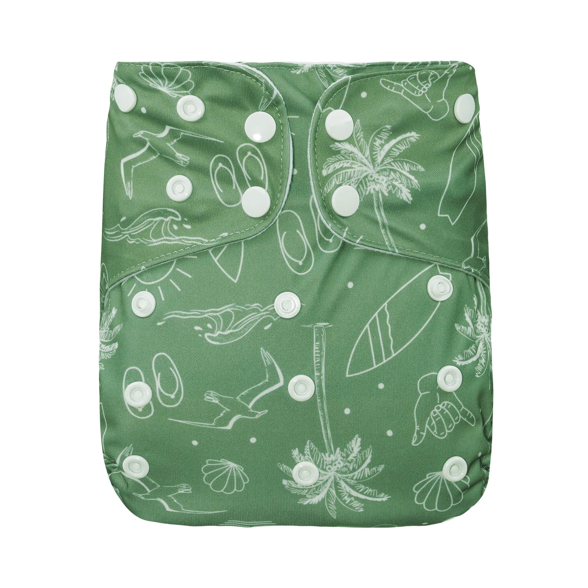 Large Reusable Cloth Nappy by Bear & Moo in Island Vibes print