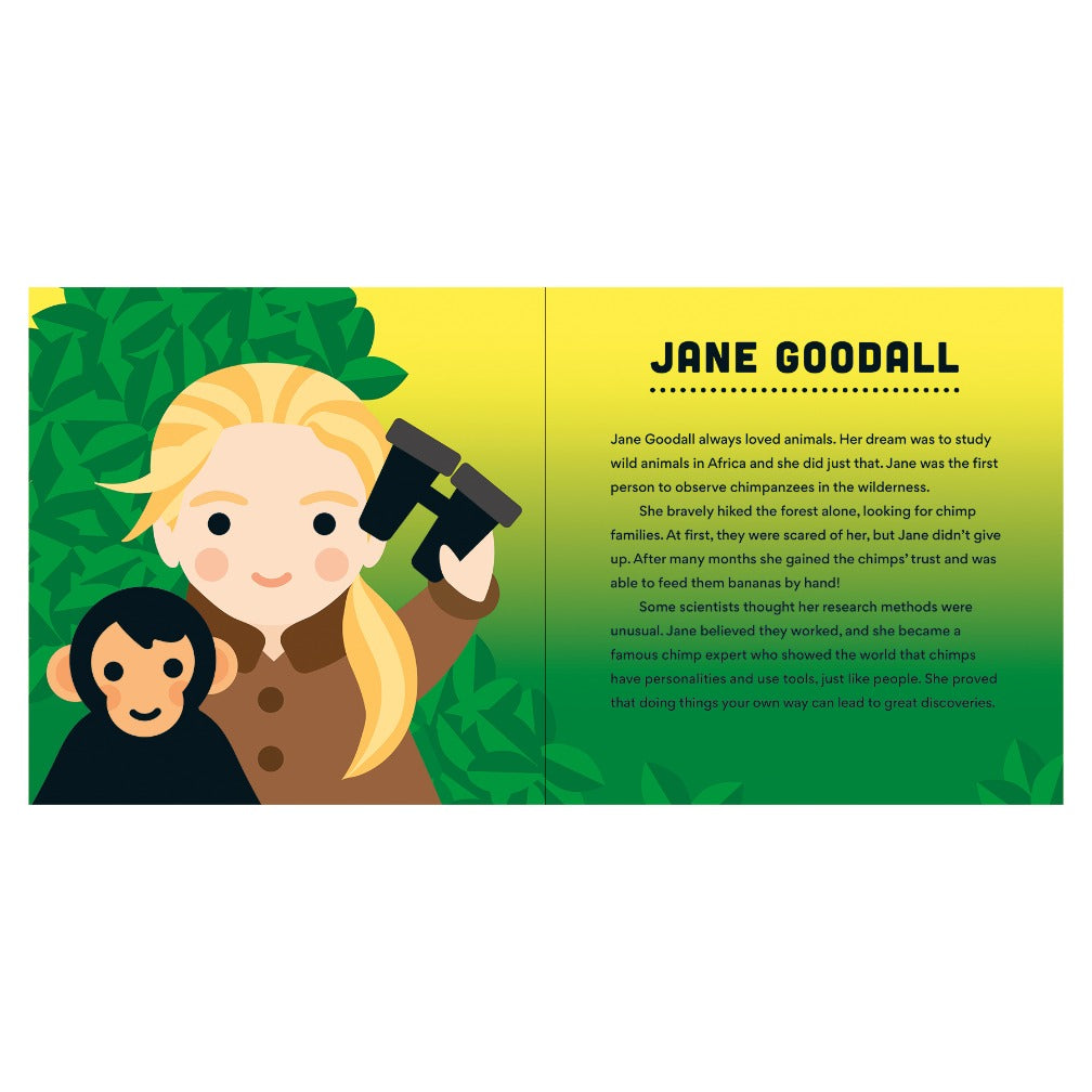 Jane Goodall in Mudpuppy Little Feminist Picture Book available at Bear & Moo