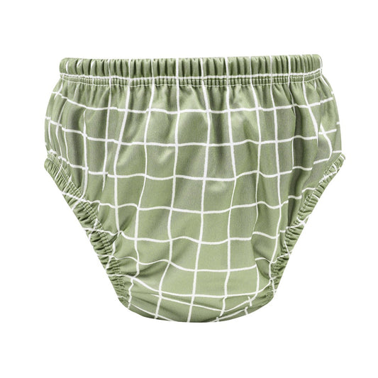 Bear & Moo Reusable Swim Nappy | Reusable Cloth Nappies | One Size Fits Most Nappy in Khaki Gingham