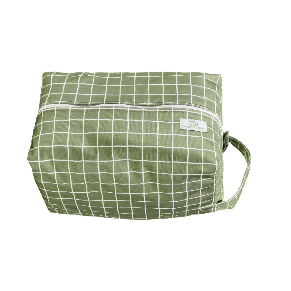 Bear & Moo Reusable Nappy Pod in Khaki Gingham