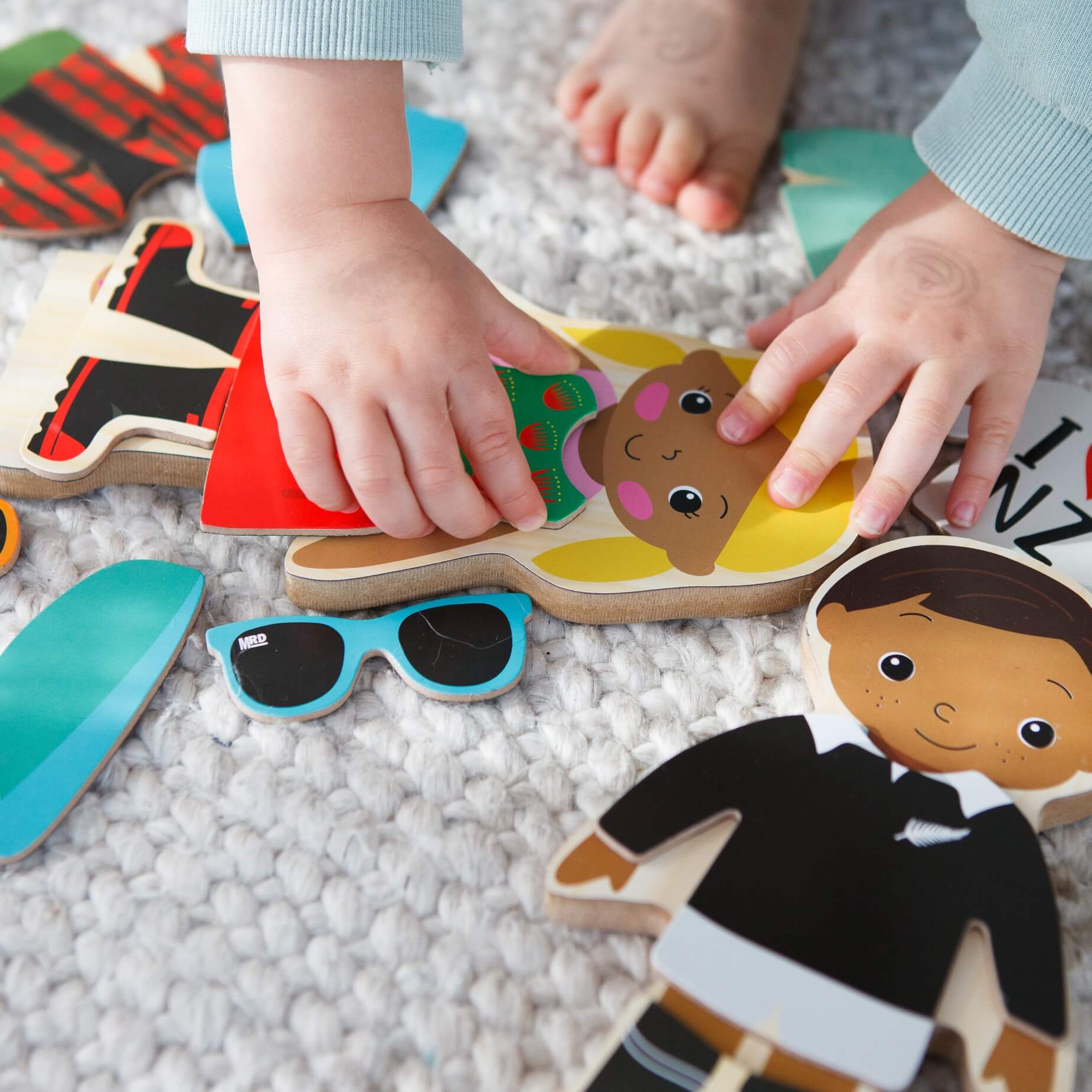 Kiwi Kids Dress Up | Tāne & Ruby Wooden Dress-Up Set available at Bear & Moo