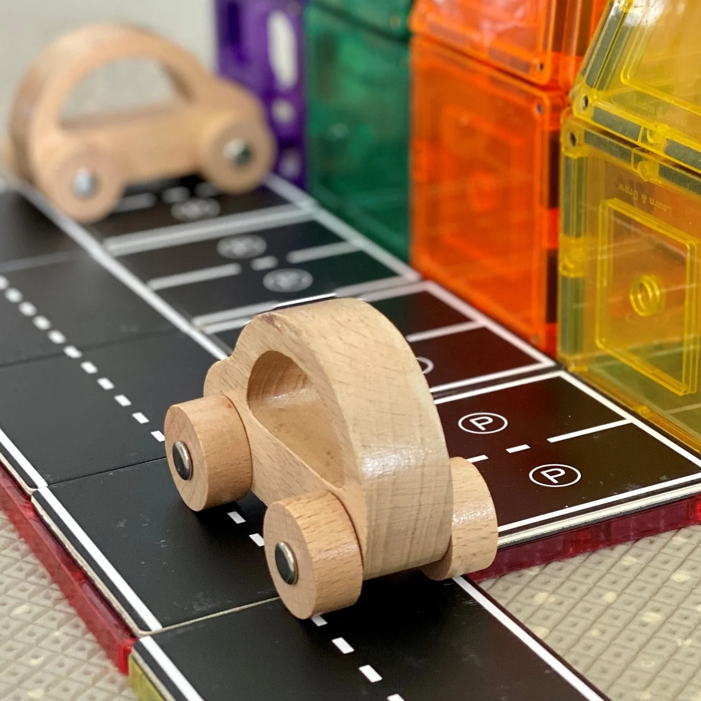 Learn and Grow Magnetic Tile Topper | Road Pack available at Bear & Moo