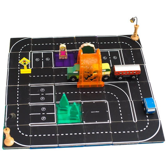 Learn and Grow Magnetic Tile Topper | Road Pack available at Bear & Moo