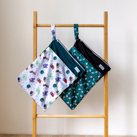 Bear & Moo Large Wet Bag | Bees & Leaves