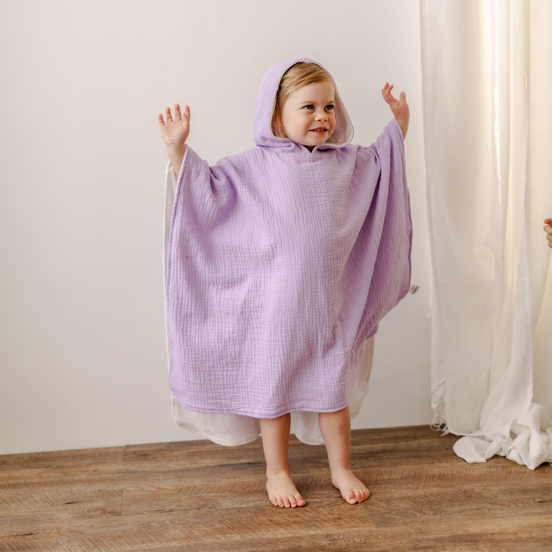 Hello Poppet Poncho | Organic Cotton Hooded Towel available at Bear & Moo