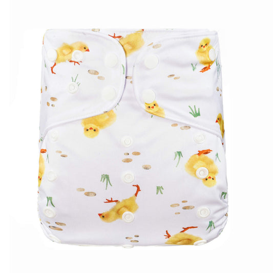 Bear & Moo Reusable Cloth Nappy in Little Chicks print