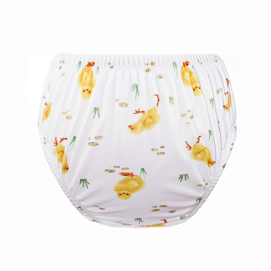 Bear & Moo Large Reusable Swim Nappy in Little Chicks print