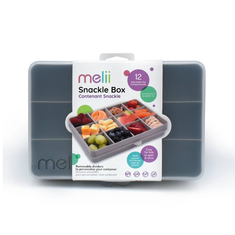 Melii Snackle Box with removable dividers available at Bear & Moo