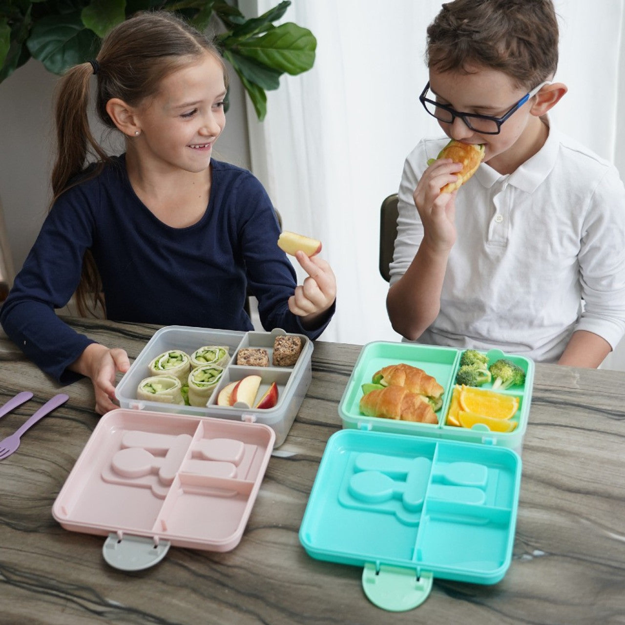 Melii 2 Tier Bento Box with Utensils available at Bear & Moo