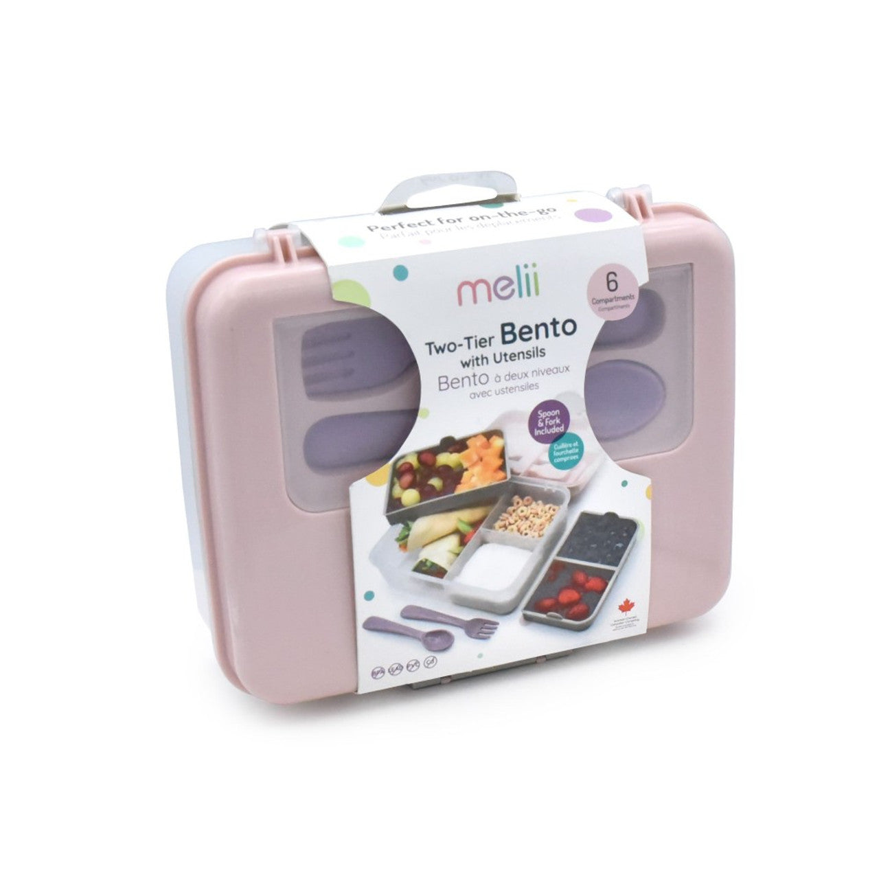 Melii 2 Tier Bento Box with Utensils available at Bear & Moo