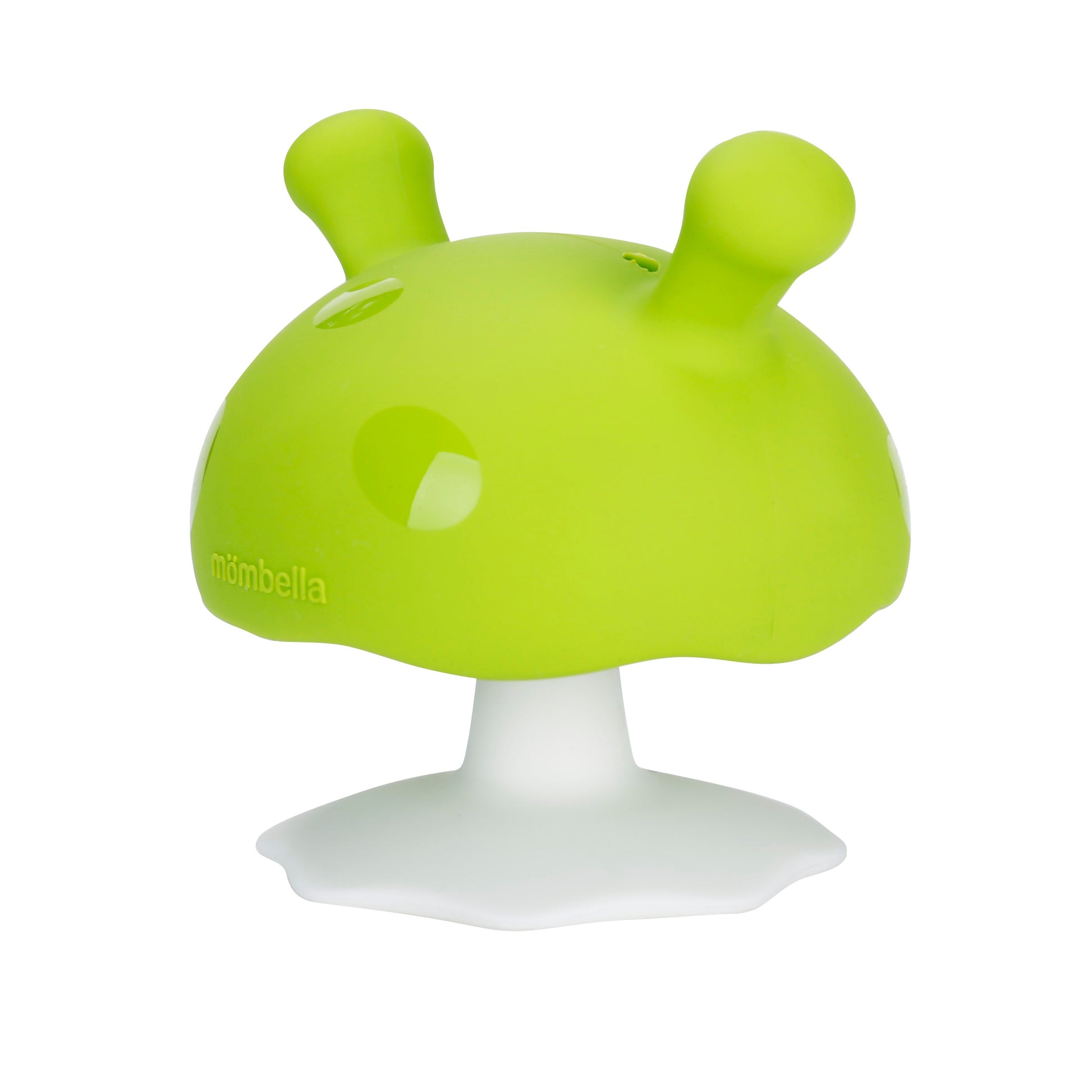 Mombella Mushroom Teether in Green available at Bear & Moo