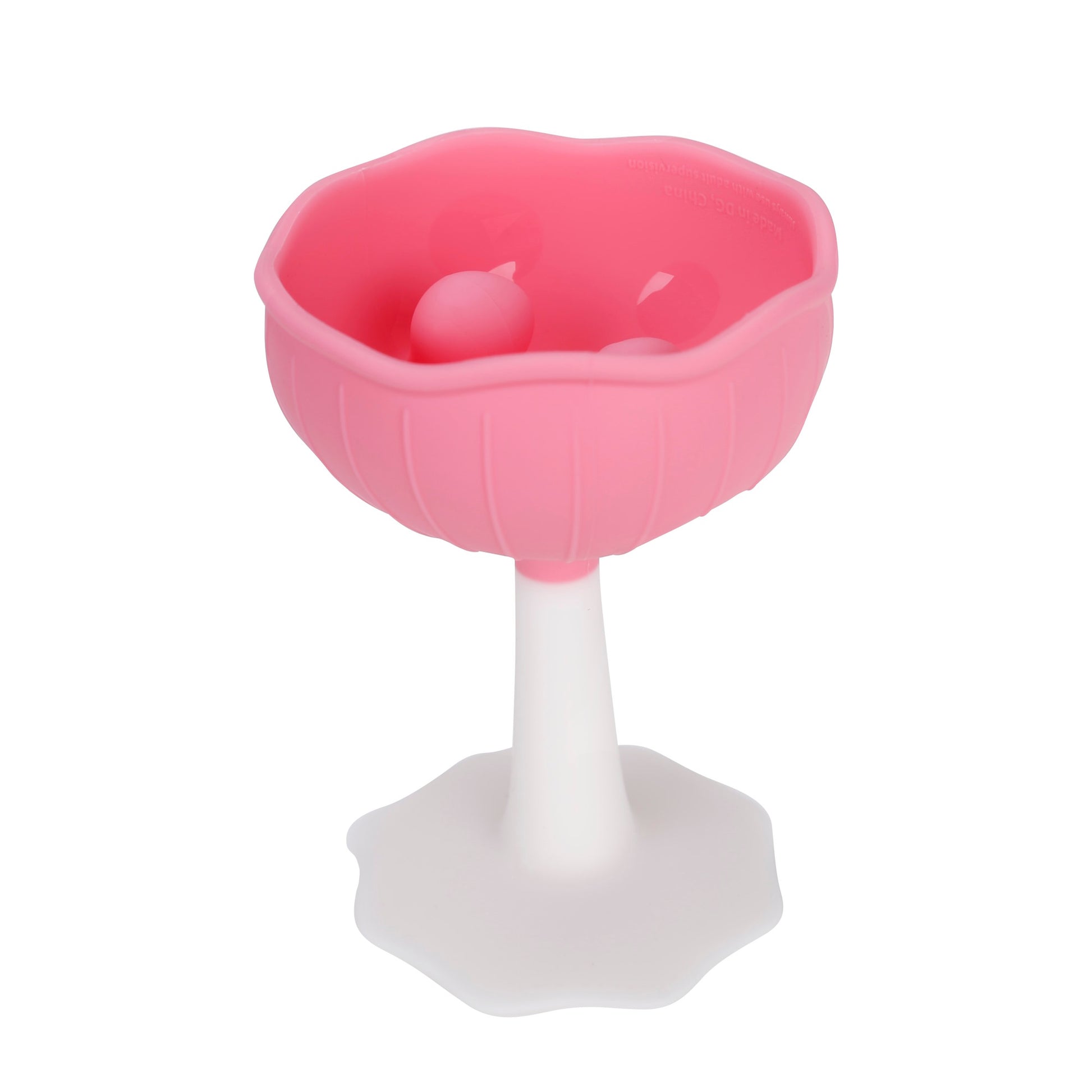 Mombella Mushroom Teether in Pink available at Bear & Moo