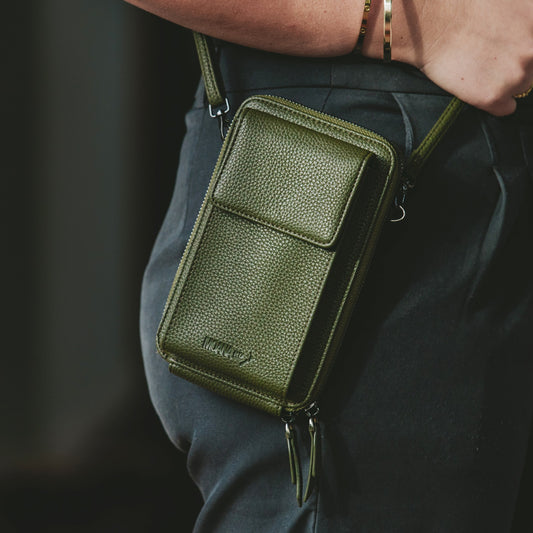 Moana Road The Courtenay Place Crossbody Bag in Olive available at Bear & Moo