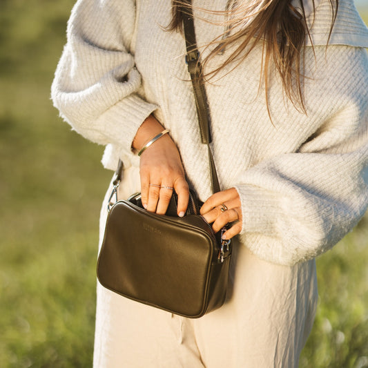 Moana Road Merivale Handbag in Olive available at Bear & Moo