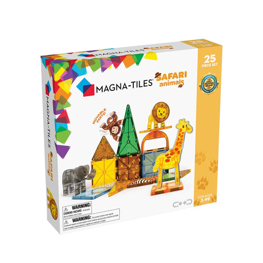 Magna-Tiles Safari Animals 25-Piece Magnetic Construction Set available at Bear & Moo