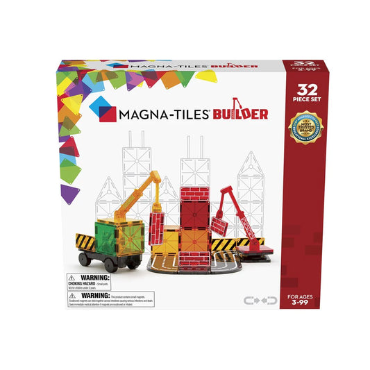 Magna-Tiles Builder 32-Piece Magnetic Construction Set available at Bear & Moo