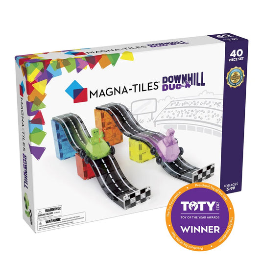 Magna-Tiles Downhill Duo 40-Piece Magnetic Construction Set available at Bear & Moo