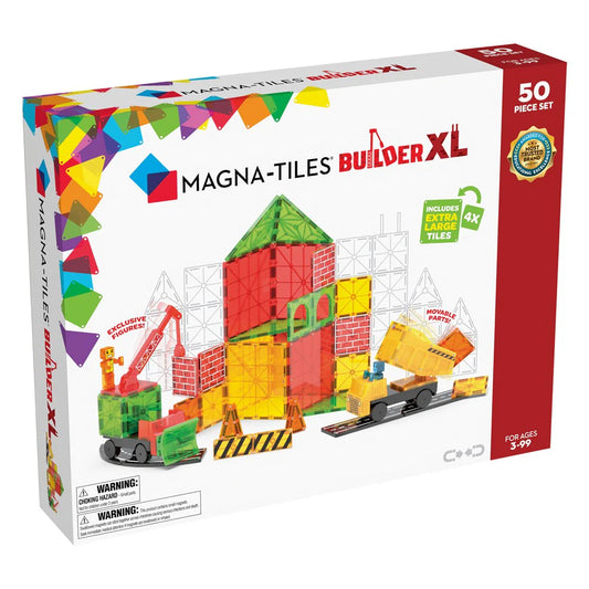 Magna-Tiles Builder XL 50-Piece Magnetic Construction Set available at Bear & Moo