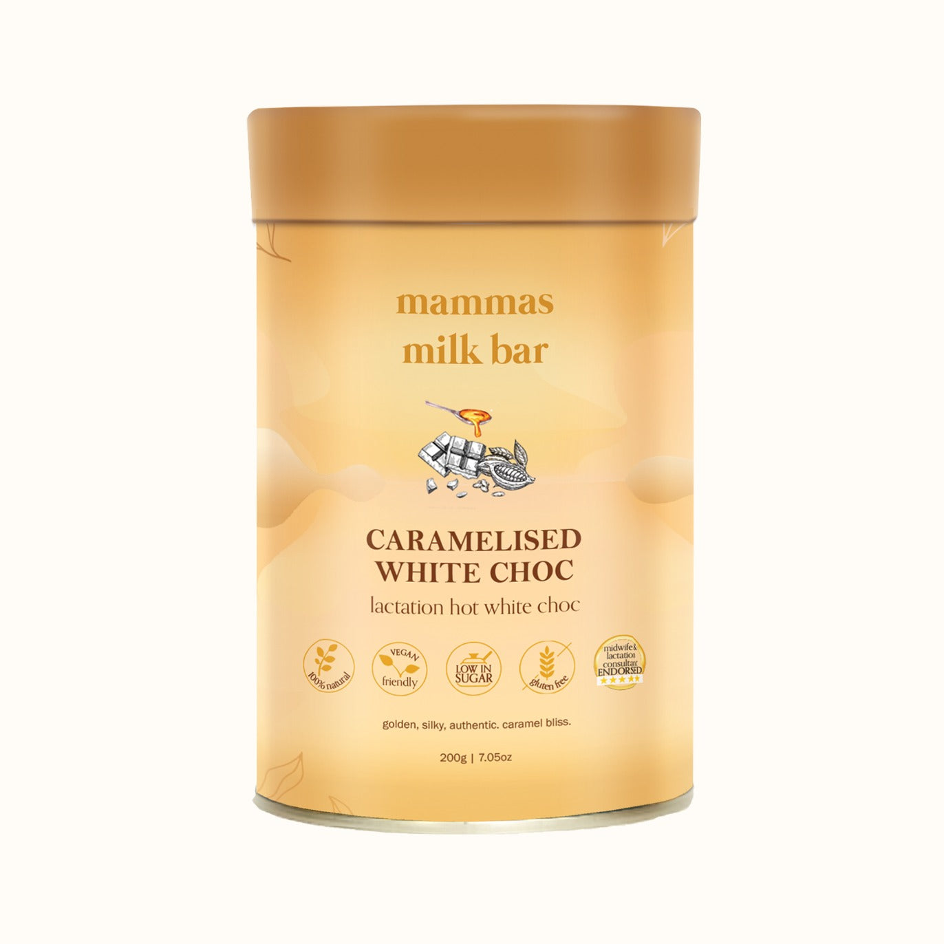 Mammas Milk Bar Lactation Caramalised White Hot Chocolate available at Bear & Moo