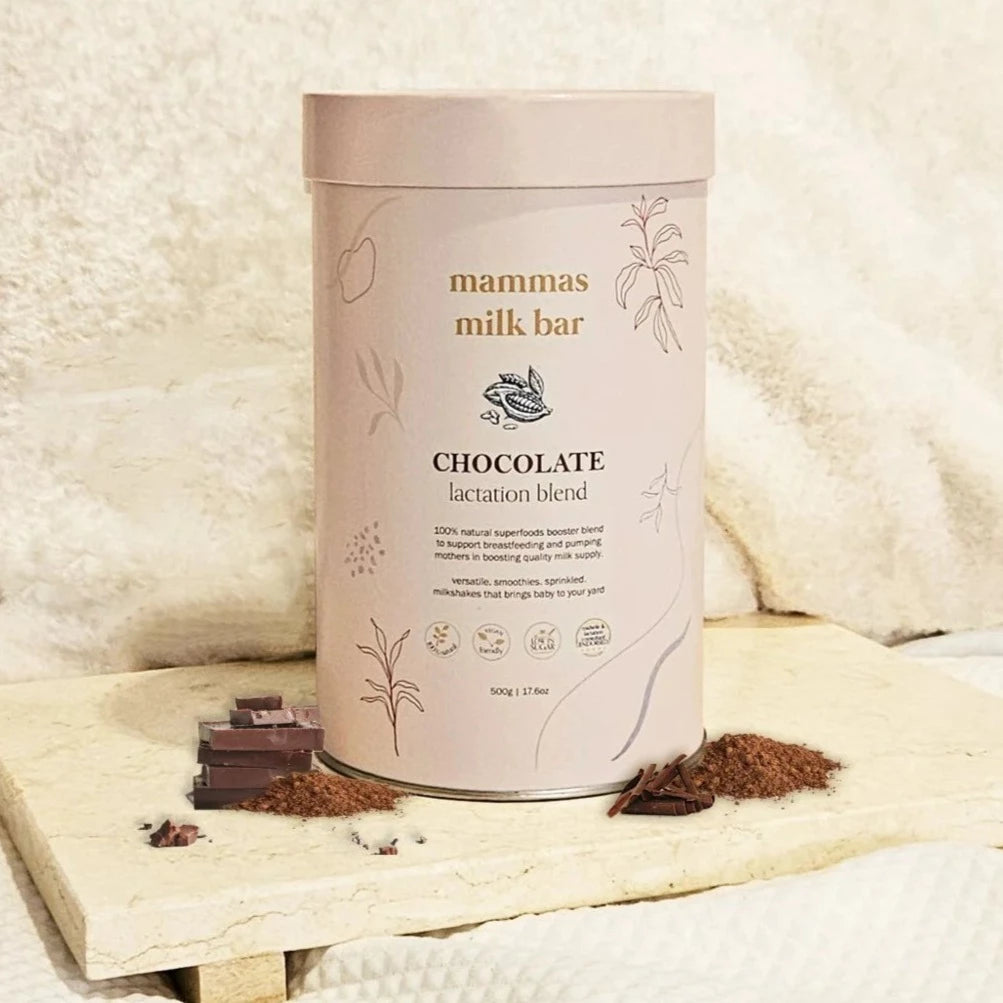Mammas Milk Bar Lactation Blend in Chocolate available at Bear & Moo