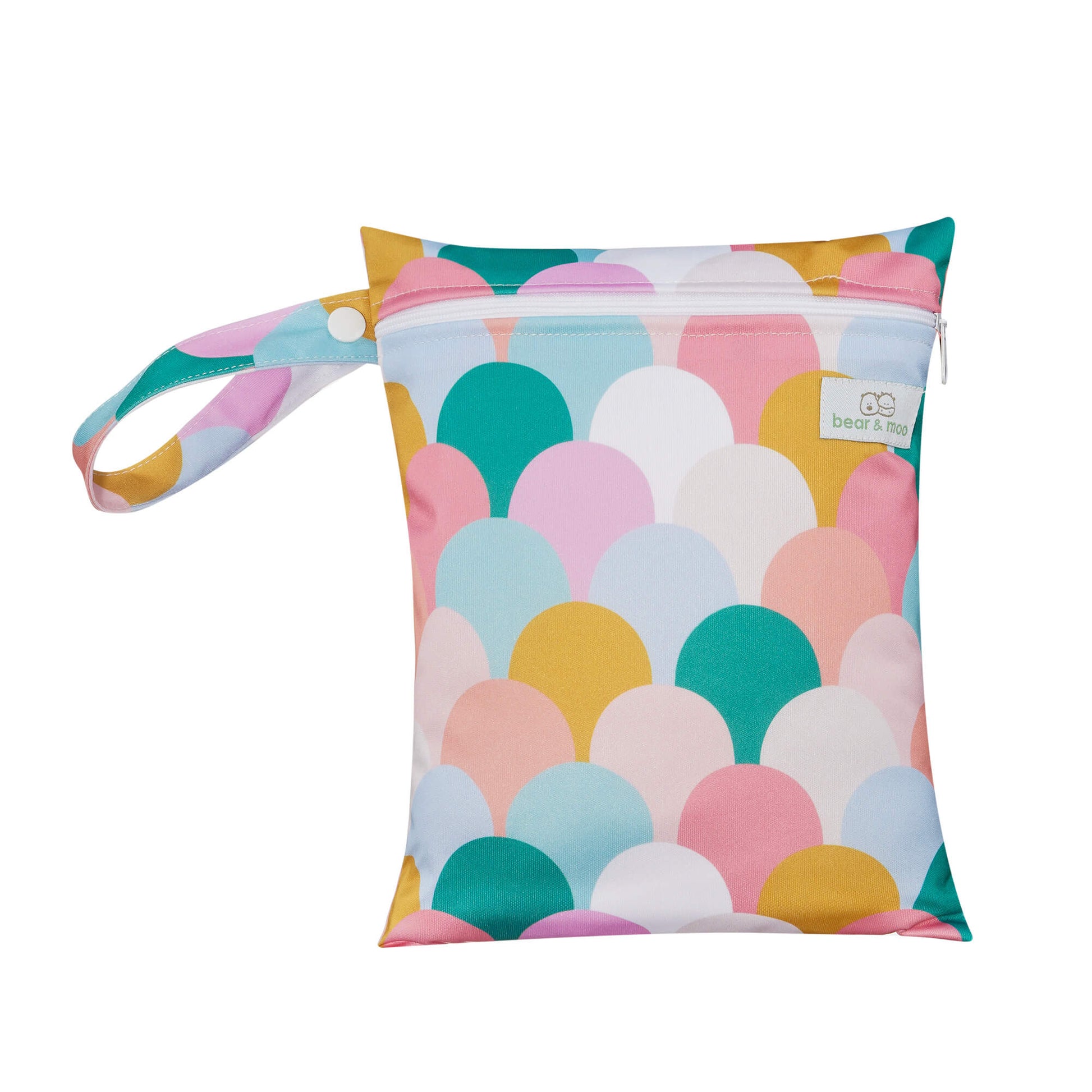 Bear & Moo Medium Wet Bag | Reusable Nappy Bag in Mermaid Scales