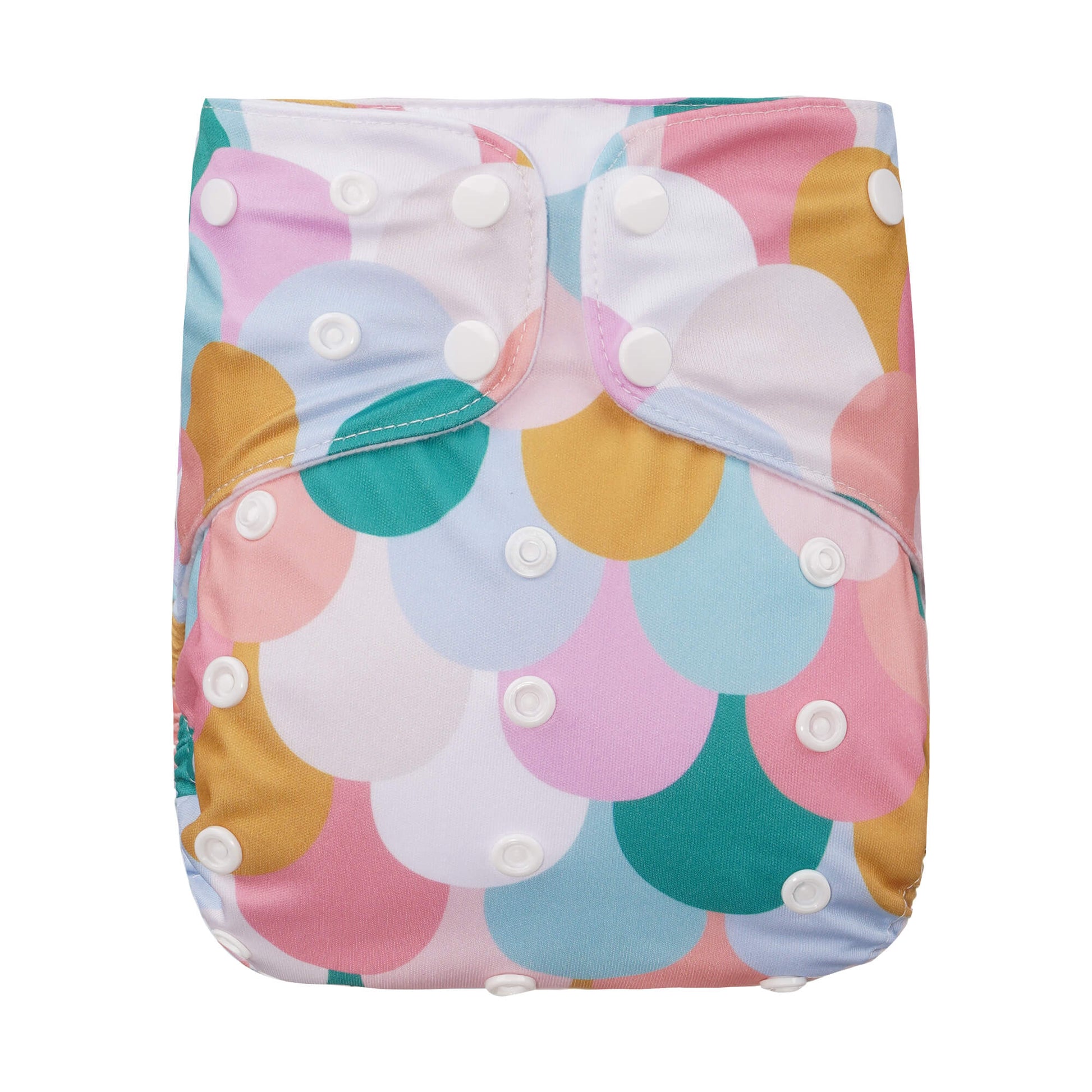 Large Reusable Cloth Nappy by Bear & Moo in Mermaid Scales print