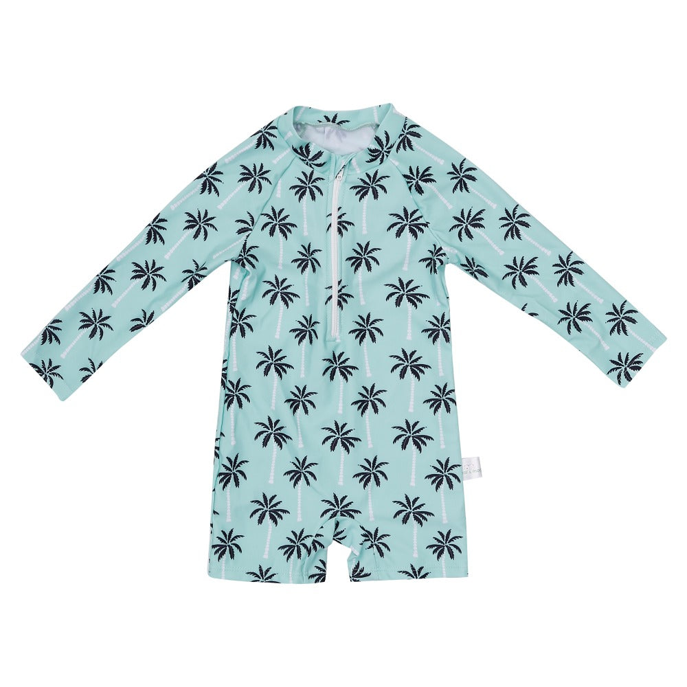 Bear & Moo Children's Swimsuit | Mint Tropics | Bear & Moo Kids Togs