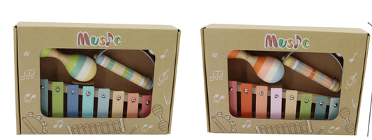Wooden Musical Instruments Set – Xylophone, Maracas & Bells