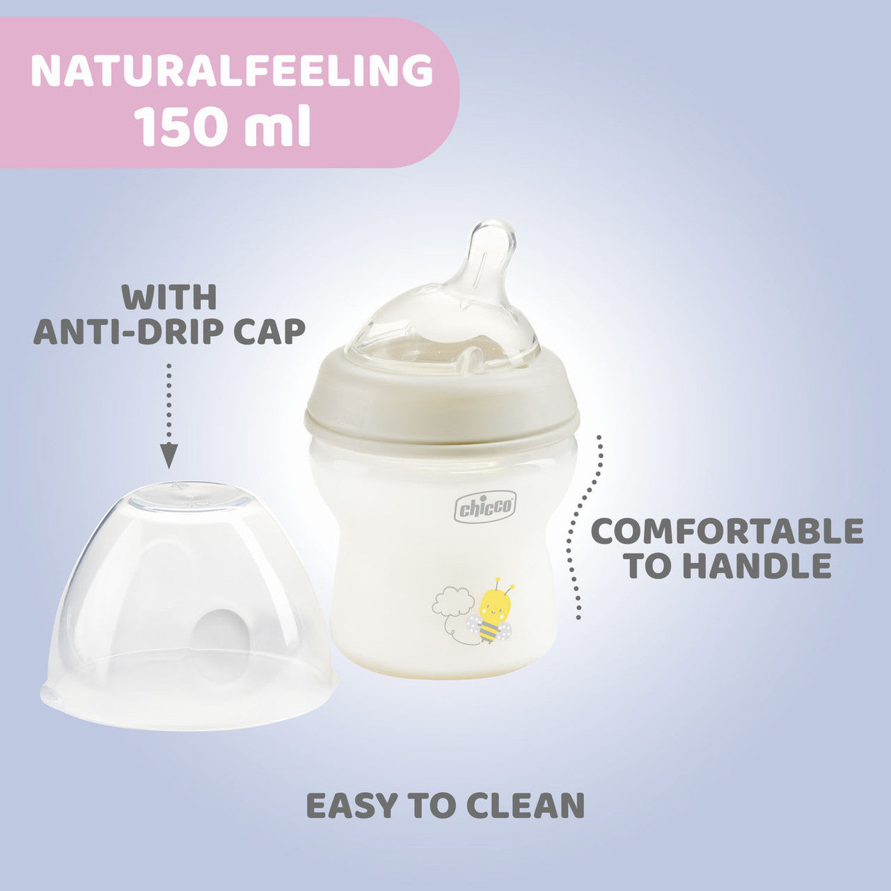 Chicco Natural Feeling Slow Flow | 150ml available at Bear & Moo