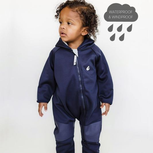 Therm All-Weather Fleece Onesie | Navy available at Bear & Moo