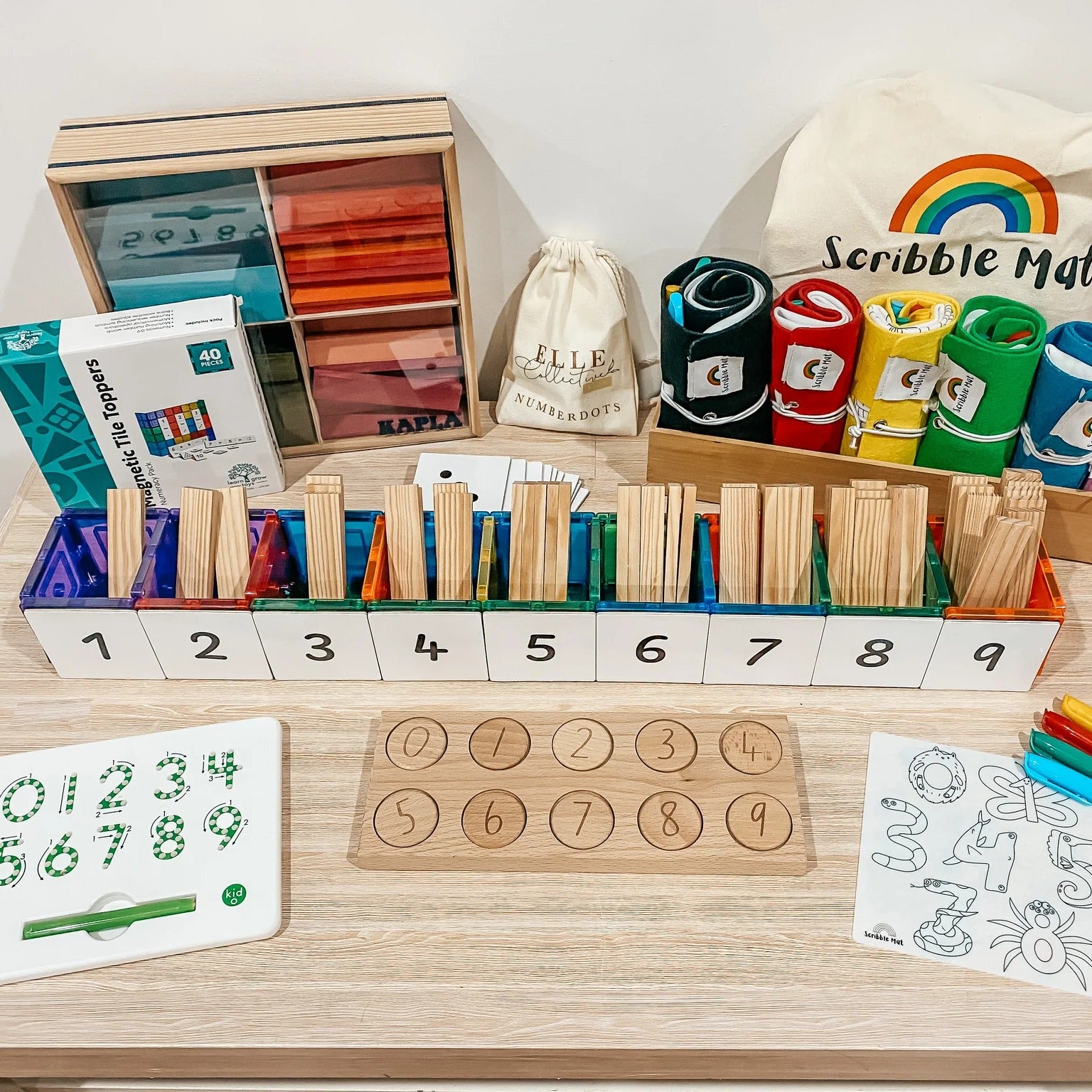 Learn & Grow Magnetic Tile Topper | Numeracy Pack | Bear & Moo