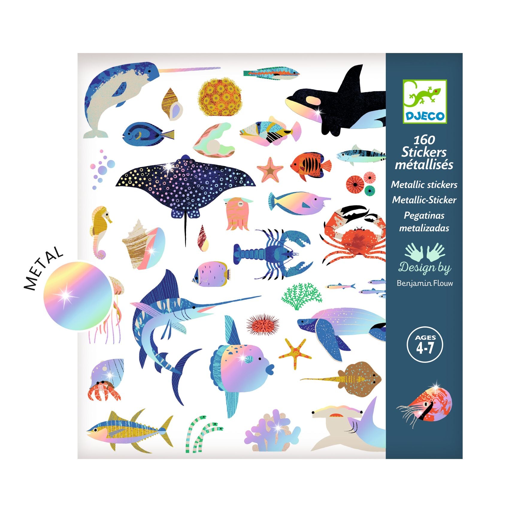 Djeco Ocean Stickers | Metallic available at Bear & Moo