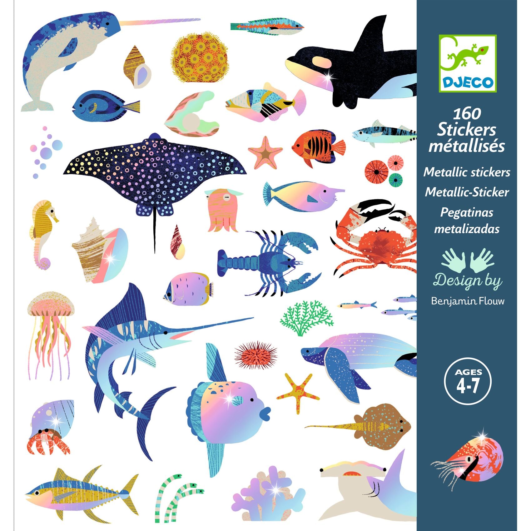 Djeco Ocean Stickers | Metallic available at Bear & Moo