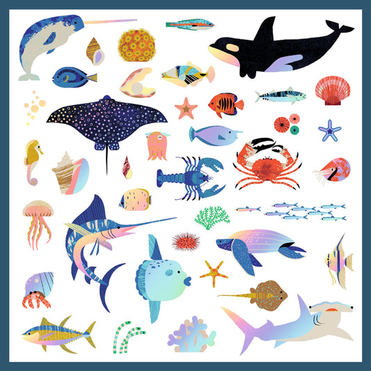 Djeco Ocean Stickers | Metallic available at Bear & Moo