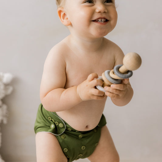 Olive Cloth Nappy | One Size Fits Most